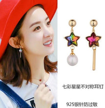 Load image into Gallery viewer, New Asymmetrical Star Moon Earrings Women Fashion Korean Temperament Earring Long Personality Ear Jewelry Exquisite Earrings
