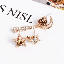 Load image into Gallery viewer, New Asymmetrical Star Moon Earrings Women Fashion Korean Temperament Earring Long Personality Ear Jewelry Exquisite Earrings
